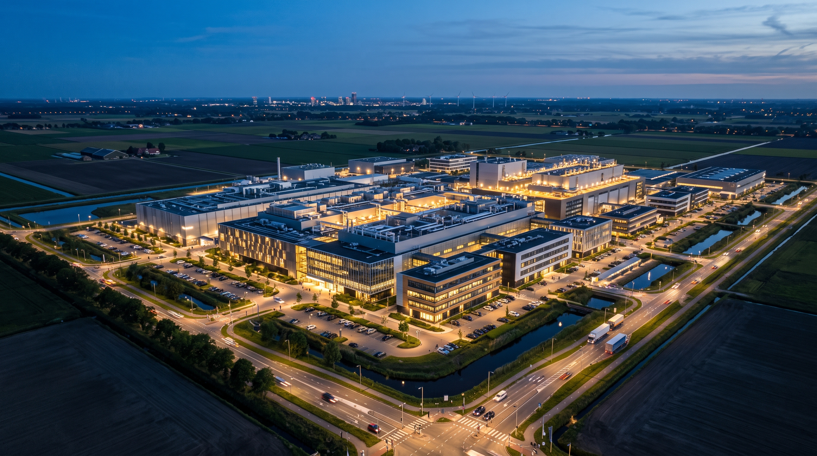 Luchtfoto hightech industrieel campus Nederland